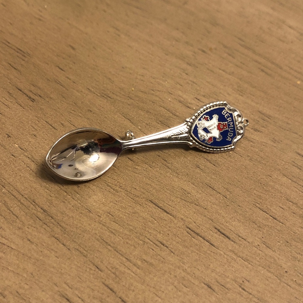 Bermuda Souvenir Silver Tone Spoon Brooch Pin